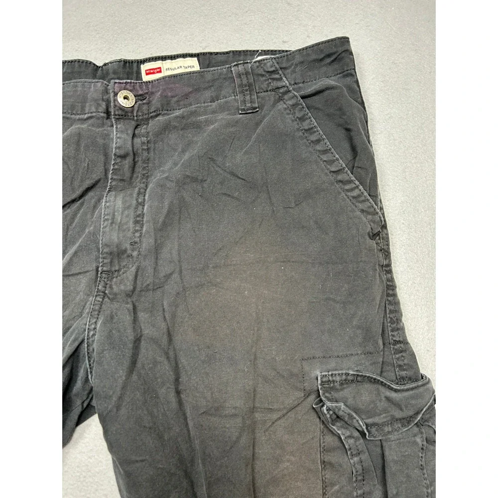 Wrangler Regular Taper Cotton Black 38x30 Mens